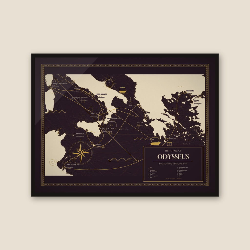 The Ithaka Gift Set — Framed Map + Book