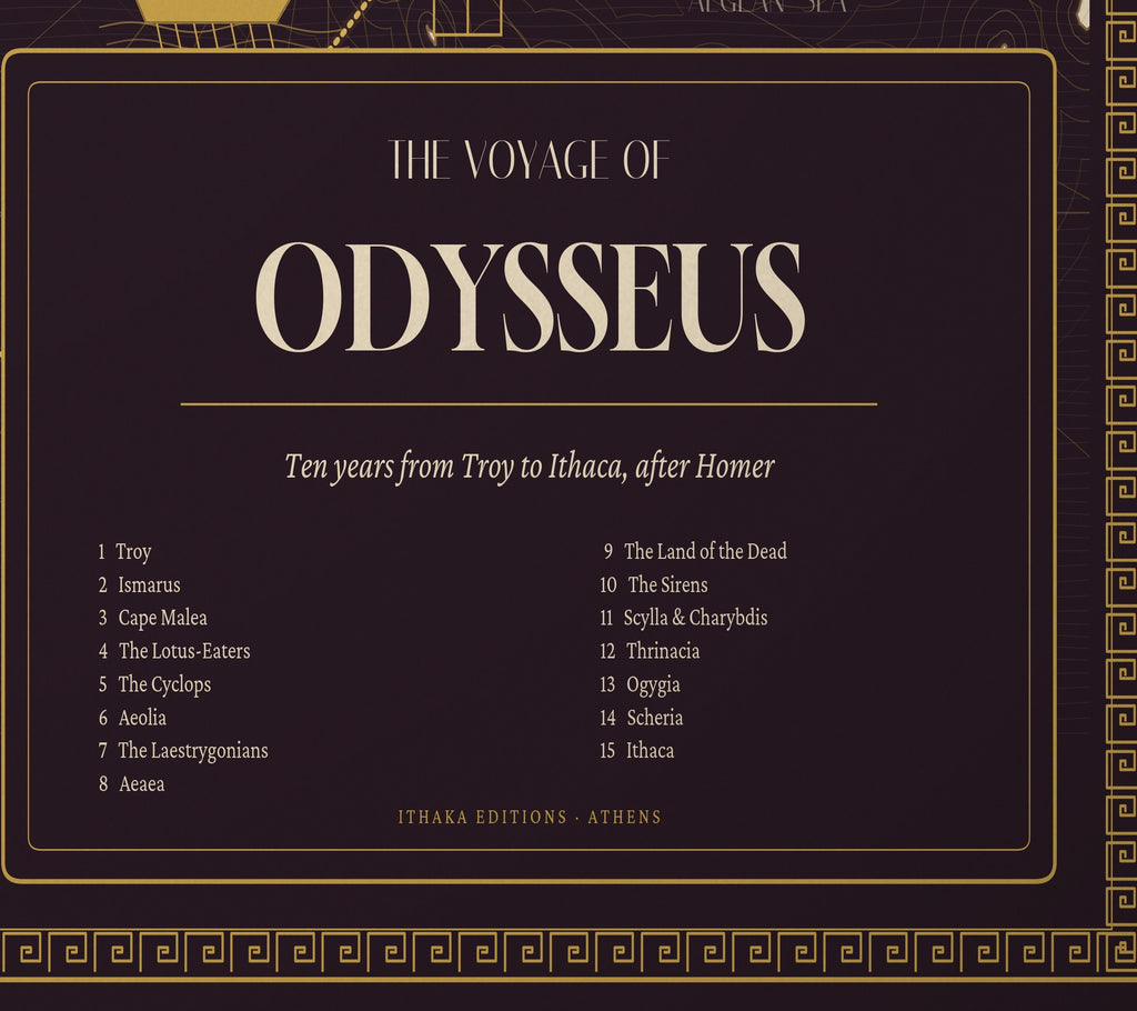 The Voyage of Odysseus — Framed Map