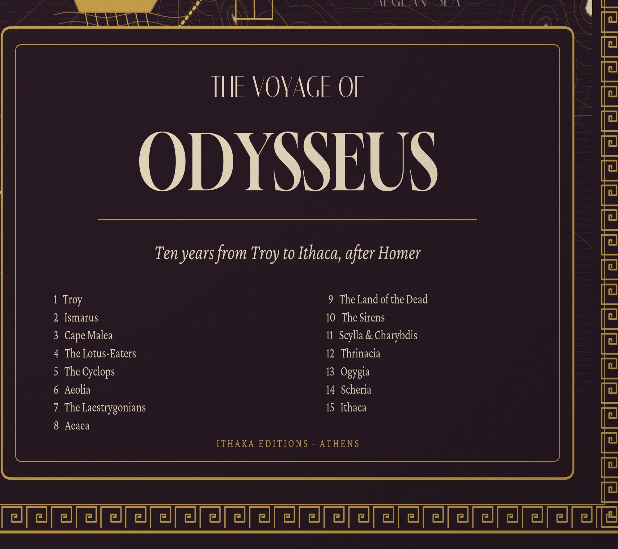 The Voyage of Odysseus — Framed Map