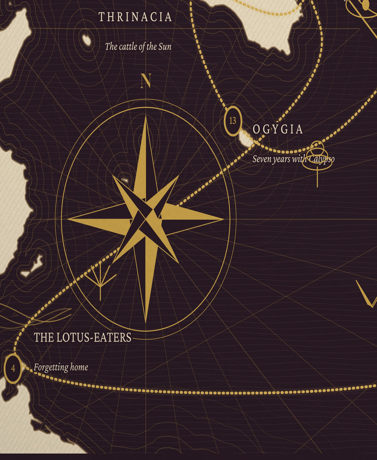 The Voyage of Odysseus — Framed Map