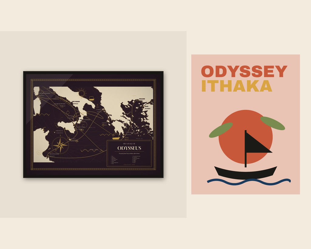 The Ithaka Gift Set — Framed Map + Book